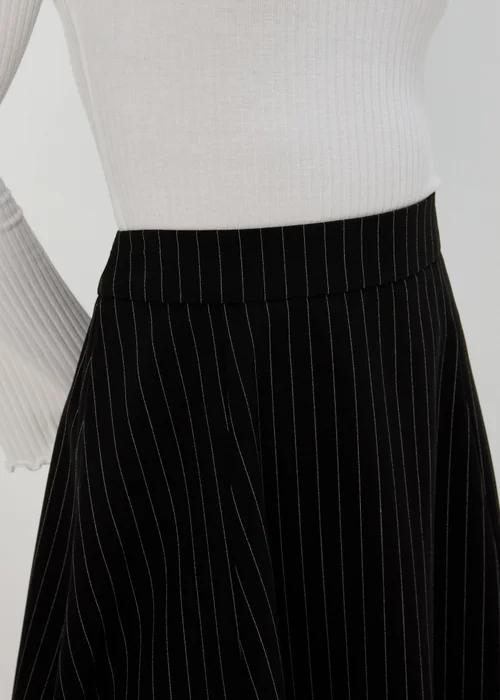 Black Pinstripe Mini Skirt - 8 Image 3