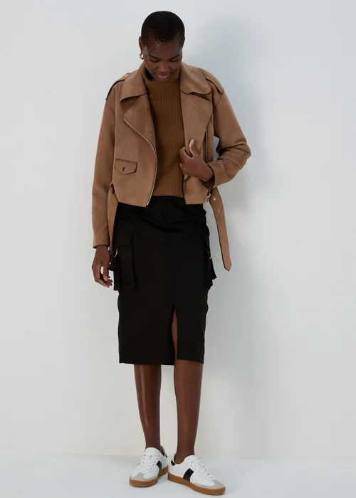Black Cargo Midi Skirt - 8 Image 4