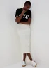 Ivory Textured Midi Skirt - Size 8 Image 1