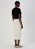 Ivory Textured Midi Skirt - Size 8 Image 2