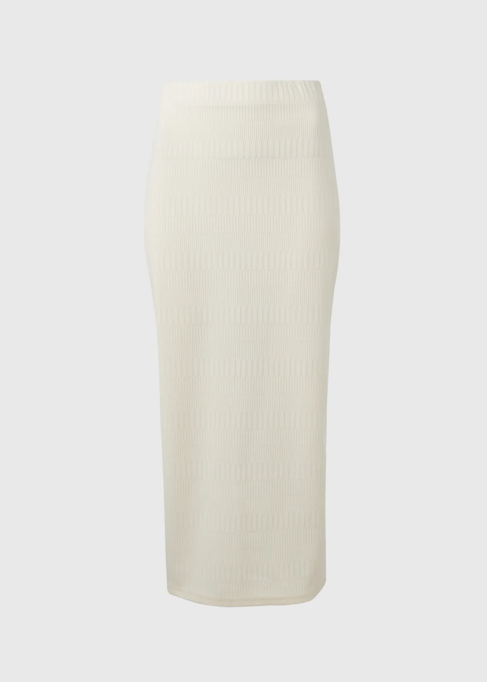 Ivory Textured Midi Skirt - Size 8 Image 5
