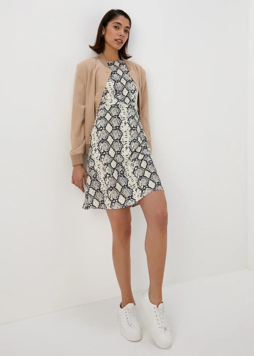 Et Vous Beige Snake Print Mini Dress - 8 Image 4
