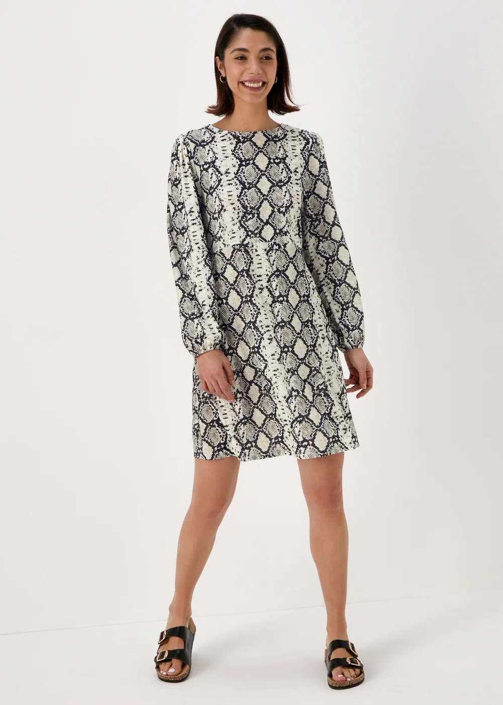 Et Vous Beige Snake Print Mini Dress - 8 Image 1