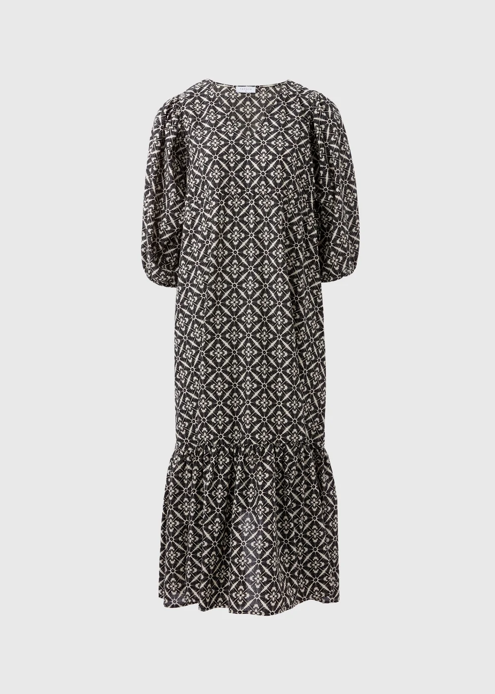 Black Monochrome Pattern Midi Dress - 8 Image 5