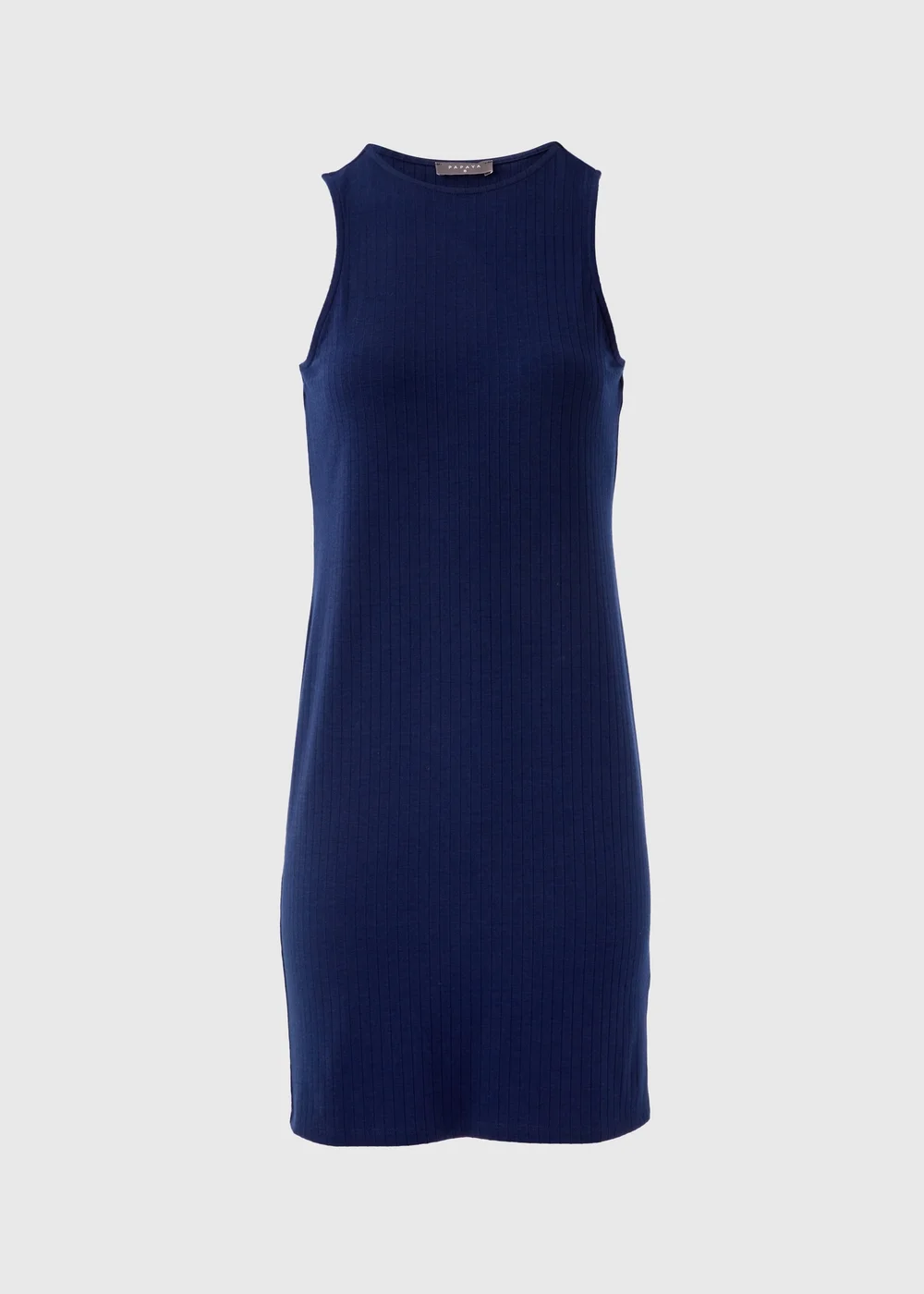 rib racer mini dress Heavy Ribbed Racer Mini Dress - Black