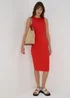 Red Racer Ribbed Midi Dress - 8 Image 4