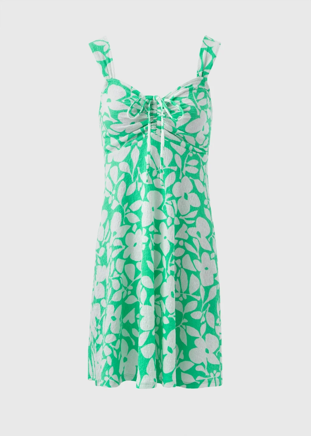 Green Floral Crinkle Cami Mini Dress - 8 Image 5