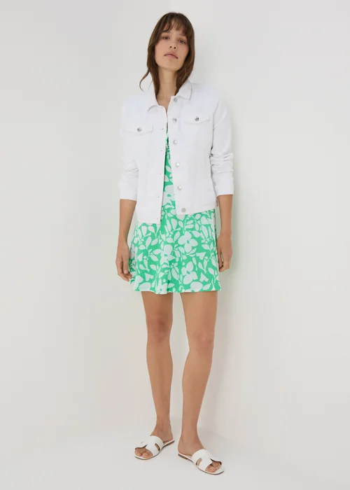 Green Floral Crinkle Cami Mini Dress - 8 Image 4