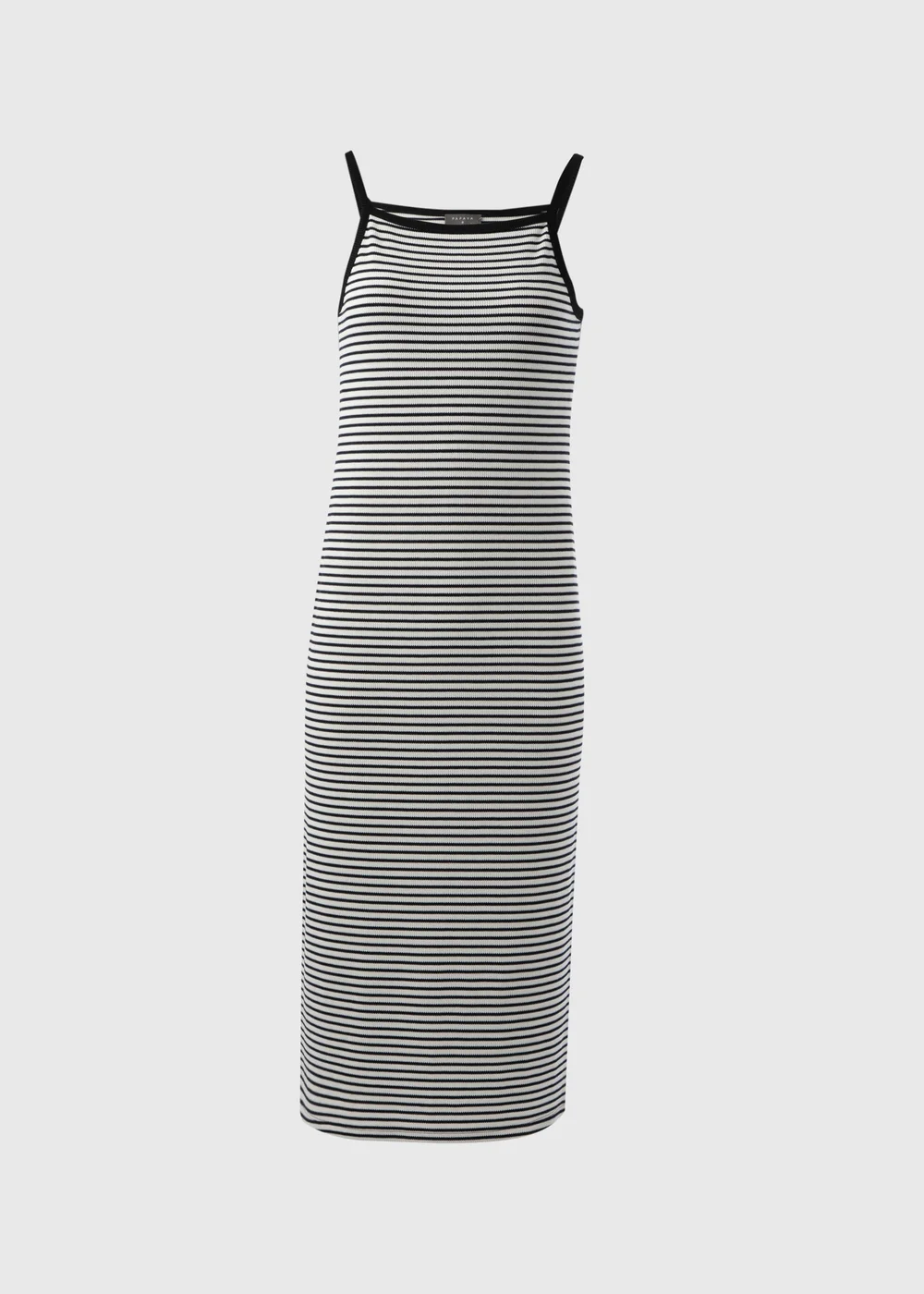 White & Black Stripe Ribbed Midi Dress - 8 Image 5