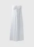 White Ruched Crinkle Midi Dress - 8 Image 5