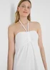 White Ruched Crinkle Midi Dress - 8 Image 3