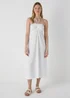 White Ruched Crinkle Midi Dress - 8 Image 1