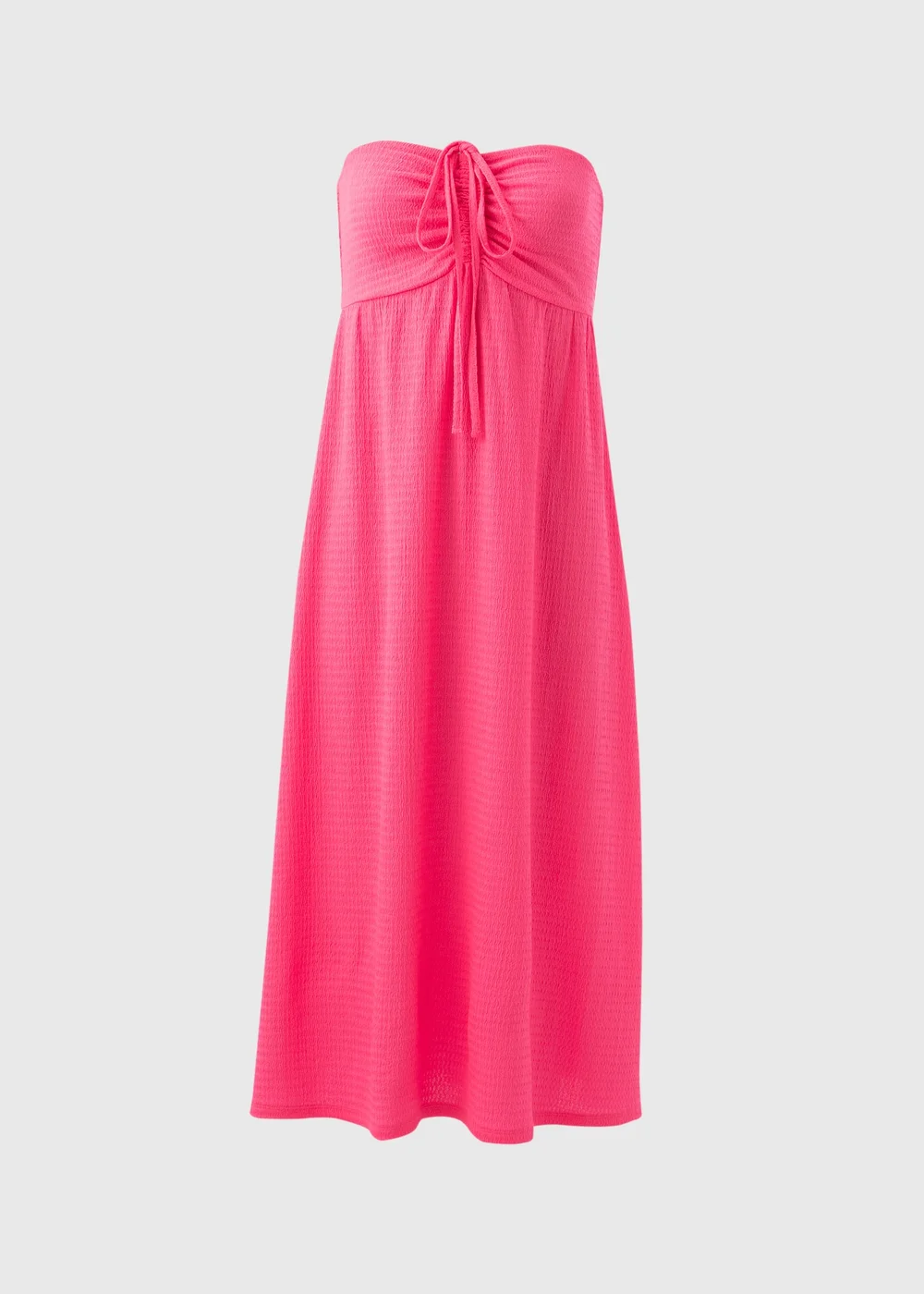 Pink Ruched Crinkle Midi Dress - 8 Image 5