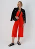 Red V Neck Crinkle Jumpsuit - 8 Image 4