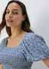 Papaya Petite Blue Sheered Co Ord Blouse Top - 6 Image 3