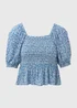 Papaya Petite Blue Sheered Co Ord Blouse Top - 6 Image 5