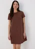 Brown Jersey Mini T-Shirt Dress - 8 Image 1