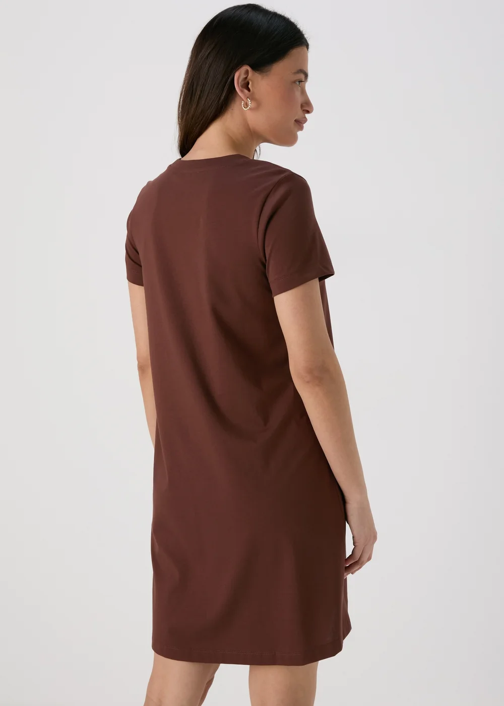 Brown Jersey Mini T-Shirt Dress - 8 Image 2