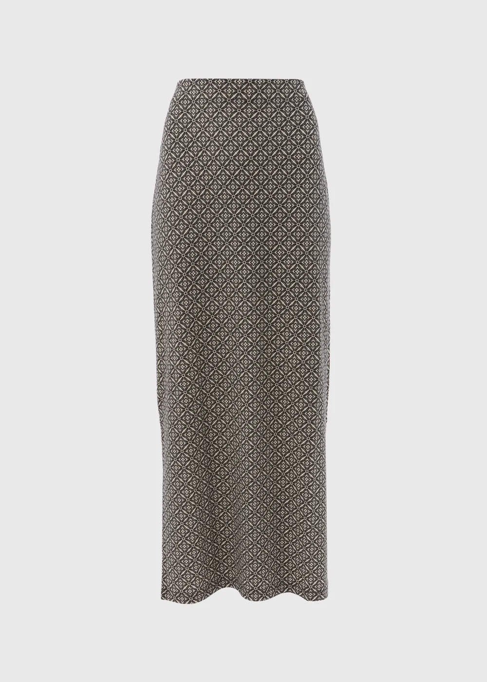 Black Tile Print Jersey Maxi Skirt - 8 Image 5