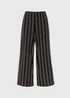 Black Mono Wide Leg Crop Trousers - Size 8 Image 5