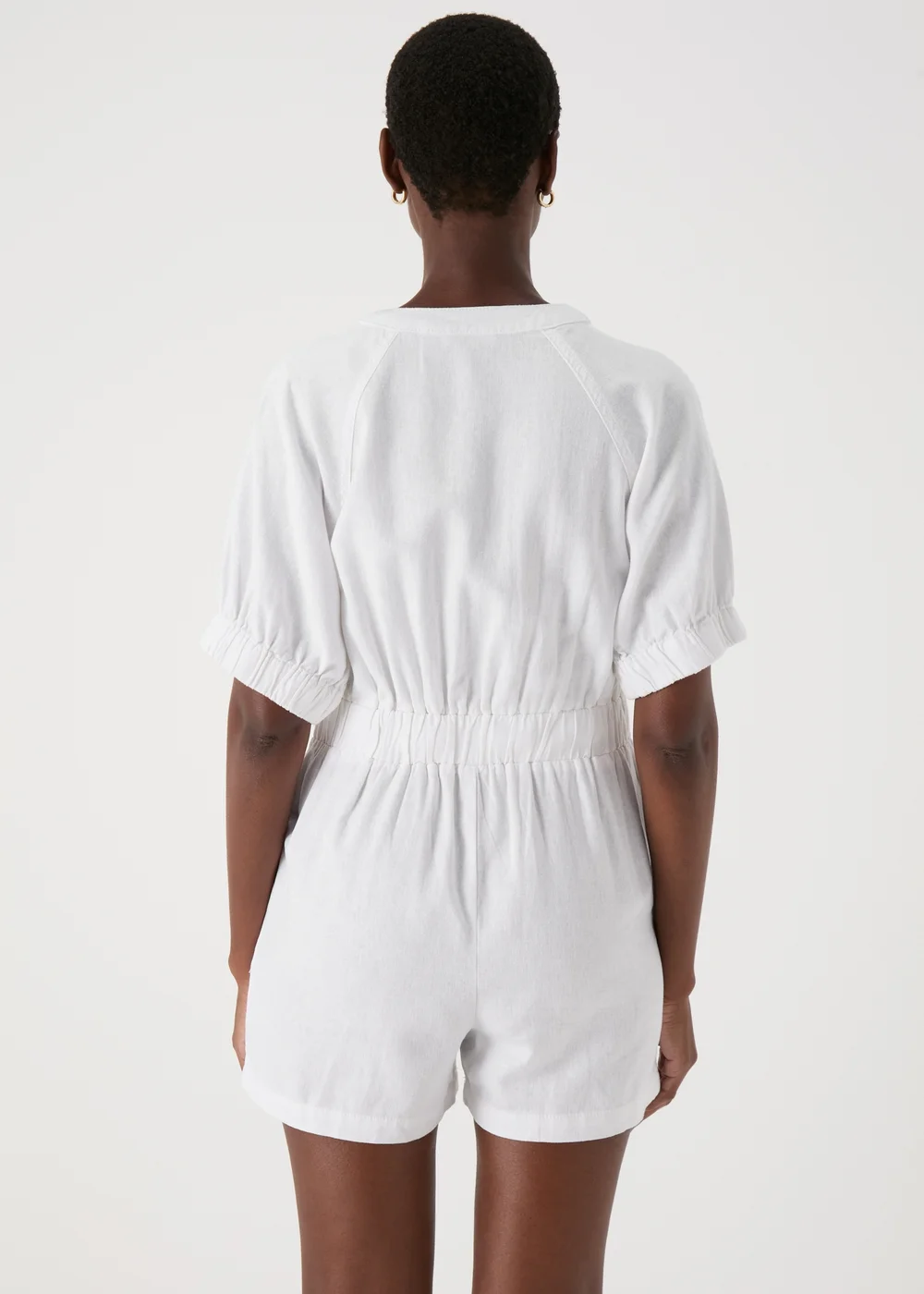 White Linen Playsuit - 8 Image 2