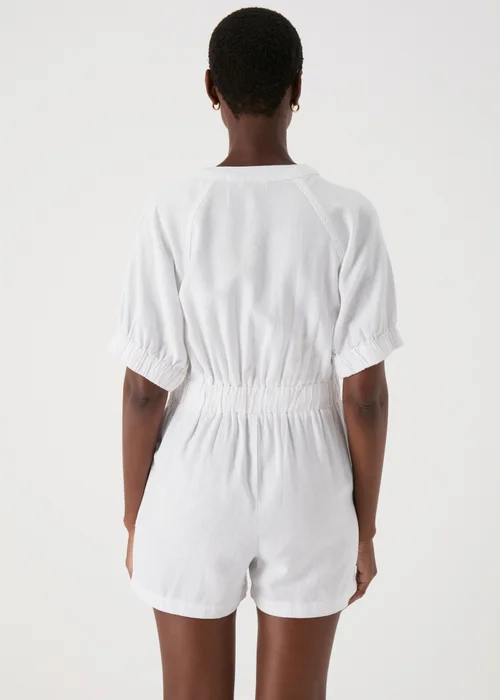 White Linen Playsuit - 8 Image 2