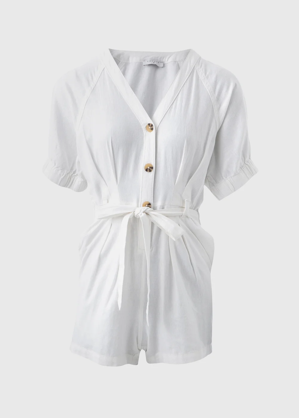 White Linen Playsuit - 8 Image 5