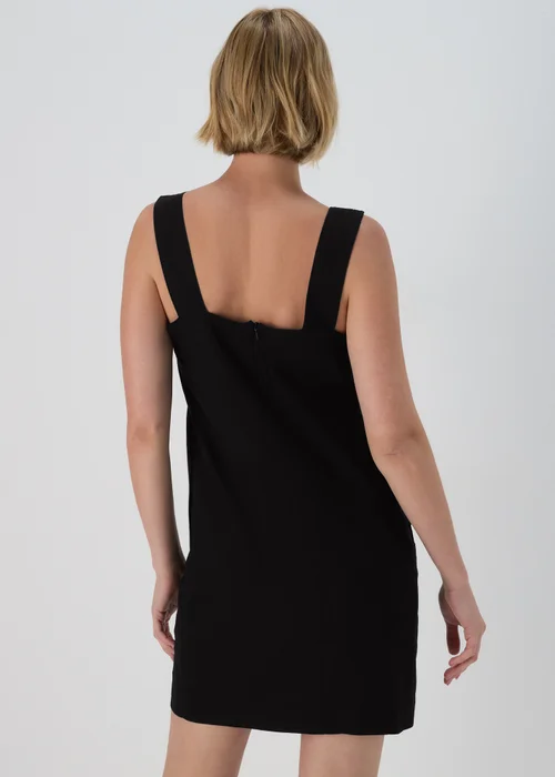 Black Linen Mini Dress - 8 Image 2