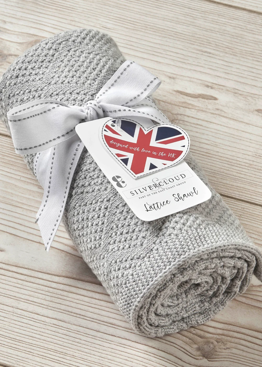 East Coast Lattice Shawl Grey - One Size Image 2