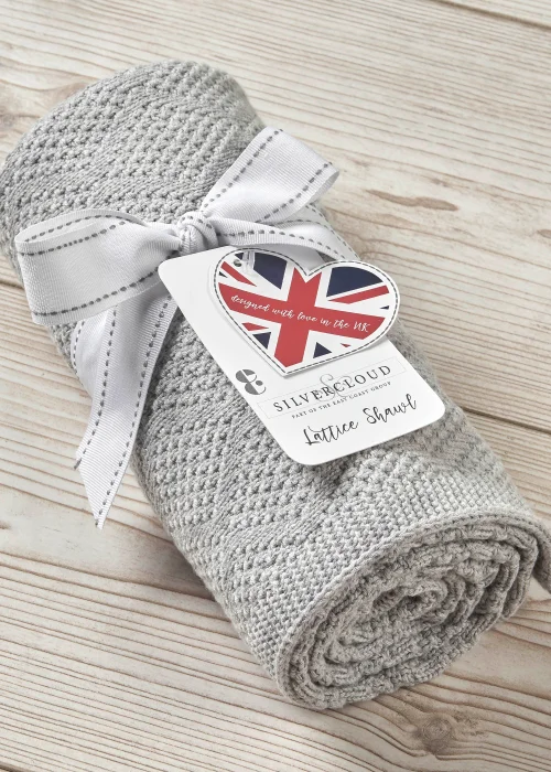 East Coast Lattice Shawl Grey - One Size Image 2