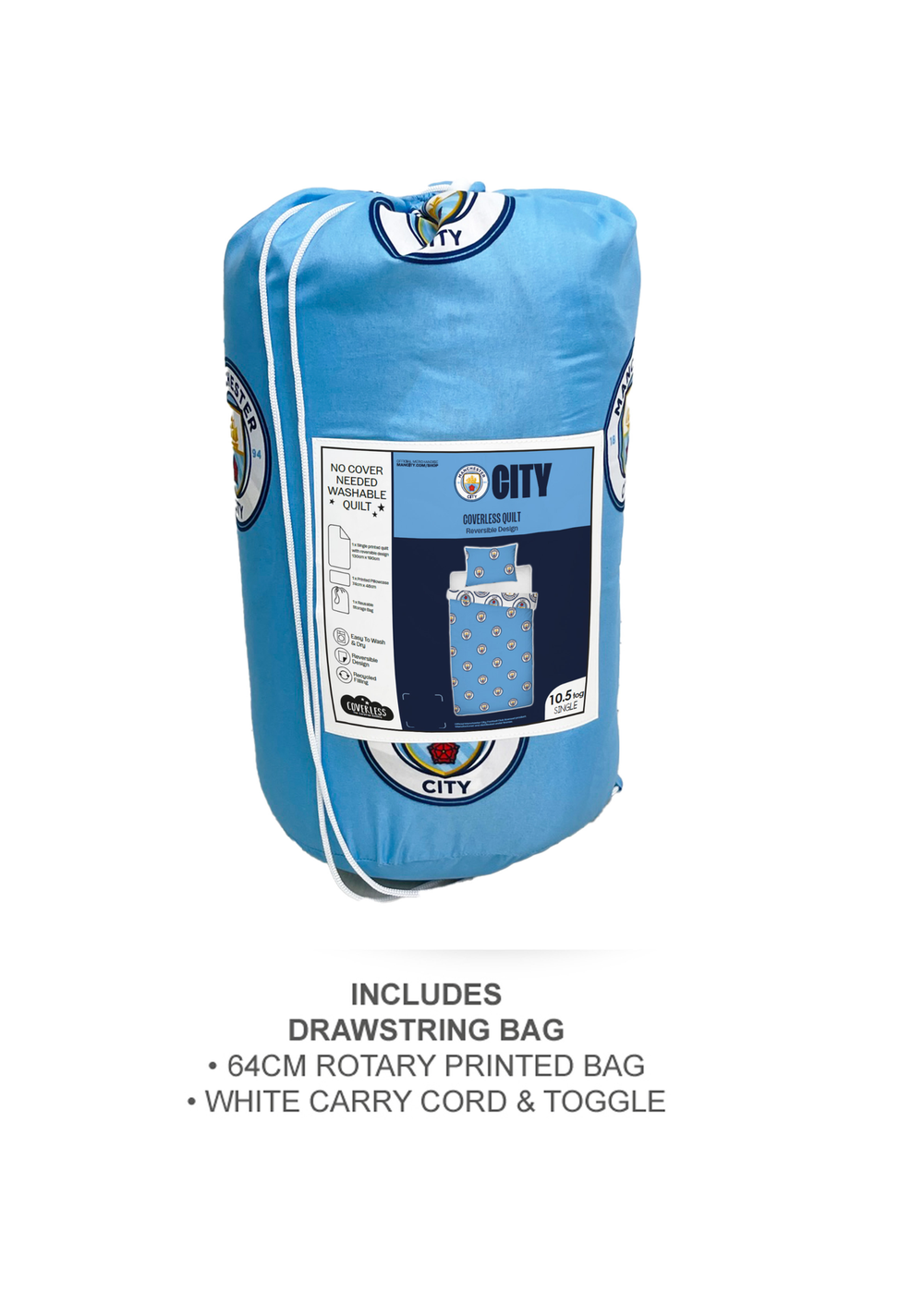 Manchester City FC Coverless Quilt (10.5 Tog) - Single Image 5