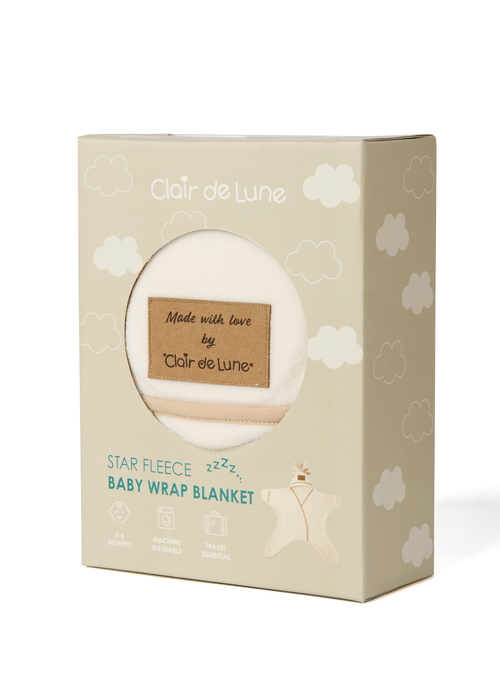 Clair de Lune Star Fleece Cream Wrap Blanket - Up to 1 Month Image 4