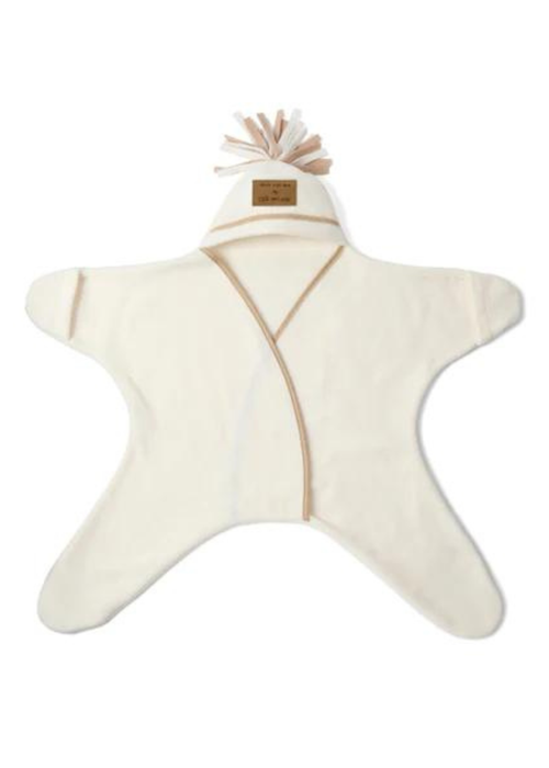 Clair de Lune Star Fleece Cream Wrap Blanket - Up to 1 Month Image 2