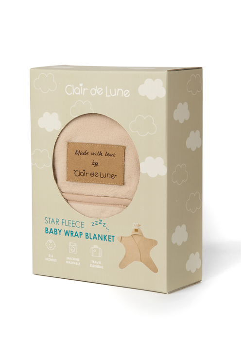 Clair de Lune Star Fleece Beige Wrap Blanket - Up to 1 Month Image 5