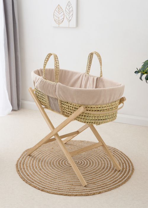 Clair de Lune Cord Reversible Palm Moses Basket & Stand Bundle - One Size Image 2