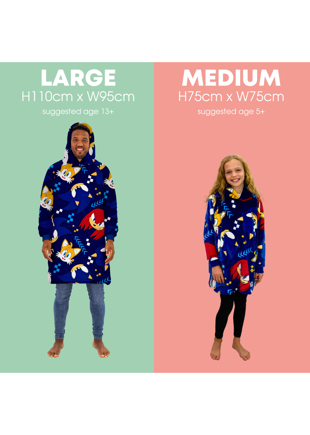 HUGZEE Sonic Bounce Hooded Wearable Throw - Medium Image 5