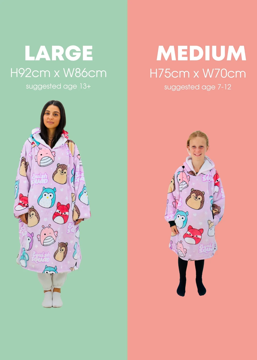 HUGZEE Squishmallows Bright Hooded Wearable Throw - Medium Image 4