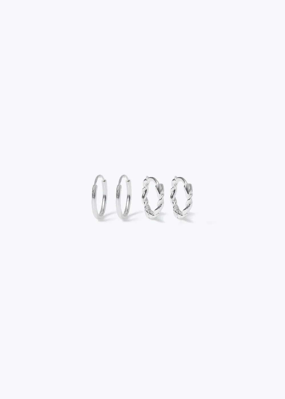 Silver 2pk Hoop Earrings - One Size Image 2