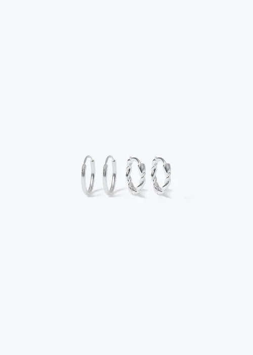 Silver 2pk Hoop Earrings - One Size Image 2