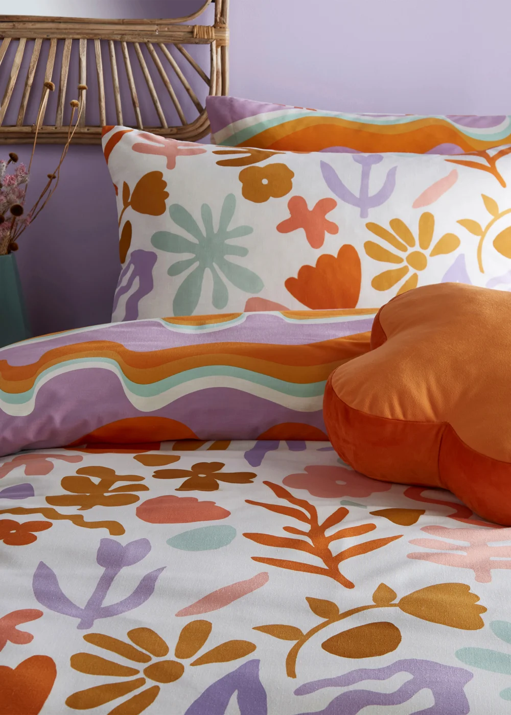 furn. Amelie Abstract Floral Duvet Cover Set Multi - Single Image 3