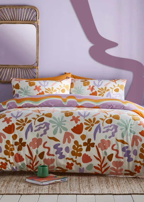 furn. Amelie Abstract Floral Duvet Cover Set Multi - Single Image 2
