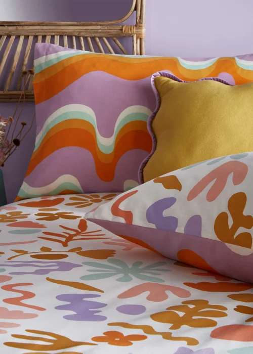 furn. Amelie Abstract Floral Duvet Cover Set Multi - Single Image 4