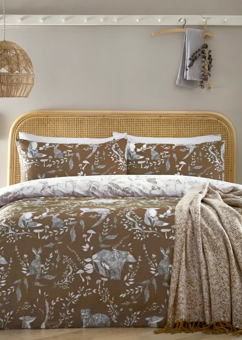 furn. Buckthorn Woodland Duvet Cover Set Amber - Single Image 1