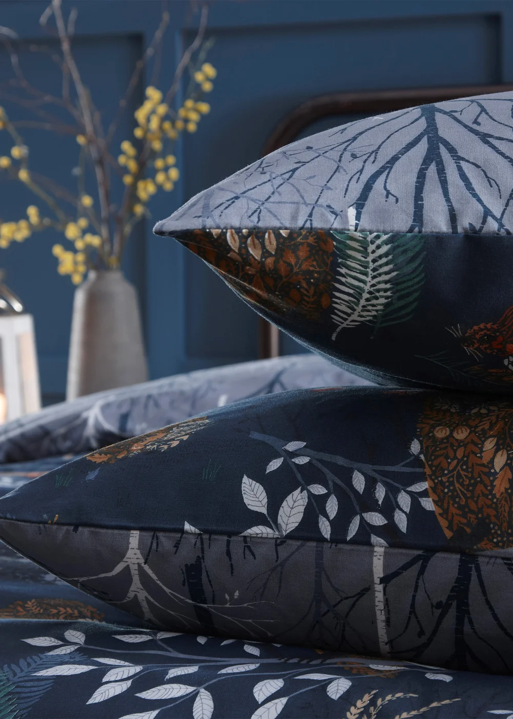 furn. Forest Fauna Woodland Duvet Cover Set Navy - Single Image 4