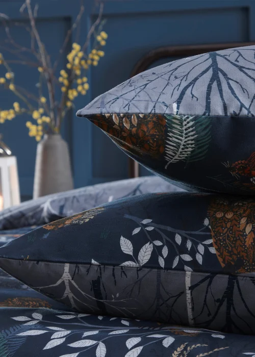 furn. Forest Fauna Woodland Duvet Cover Set Navy - Single Image 4