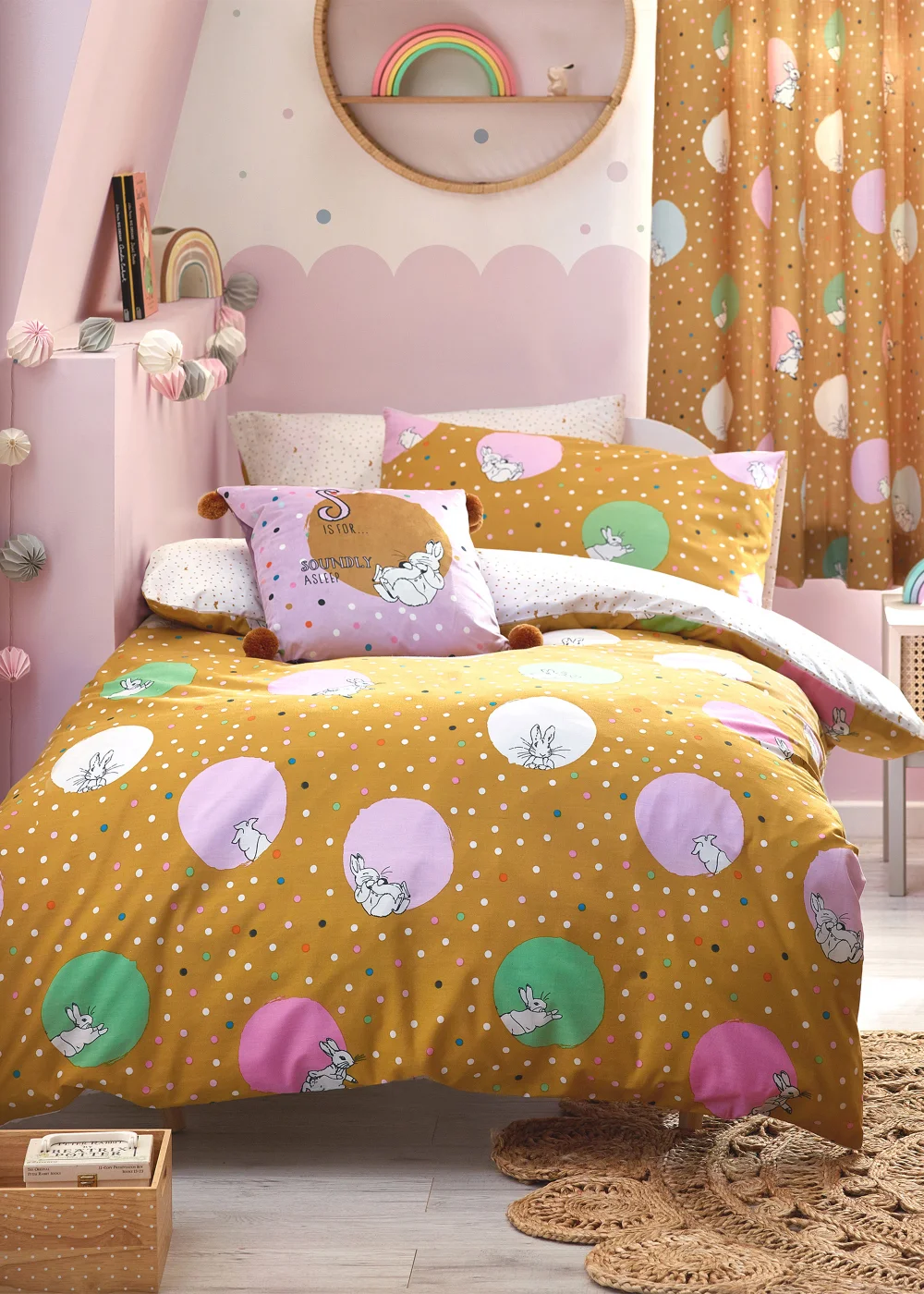 Peter Rabbit™ Dotty Spotted Duvet Cover Set Ochre - Toddler Image 3
