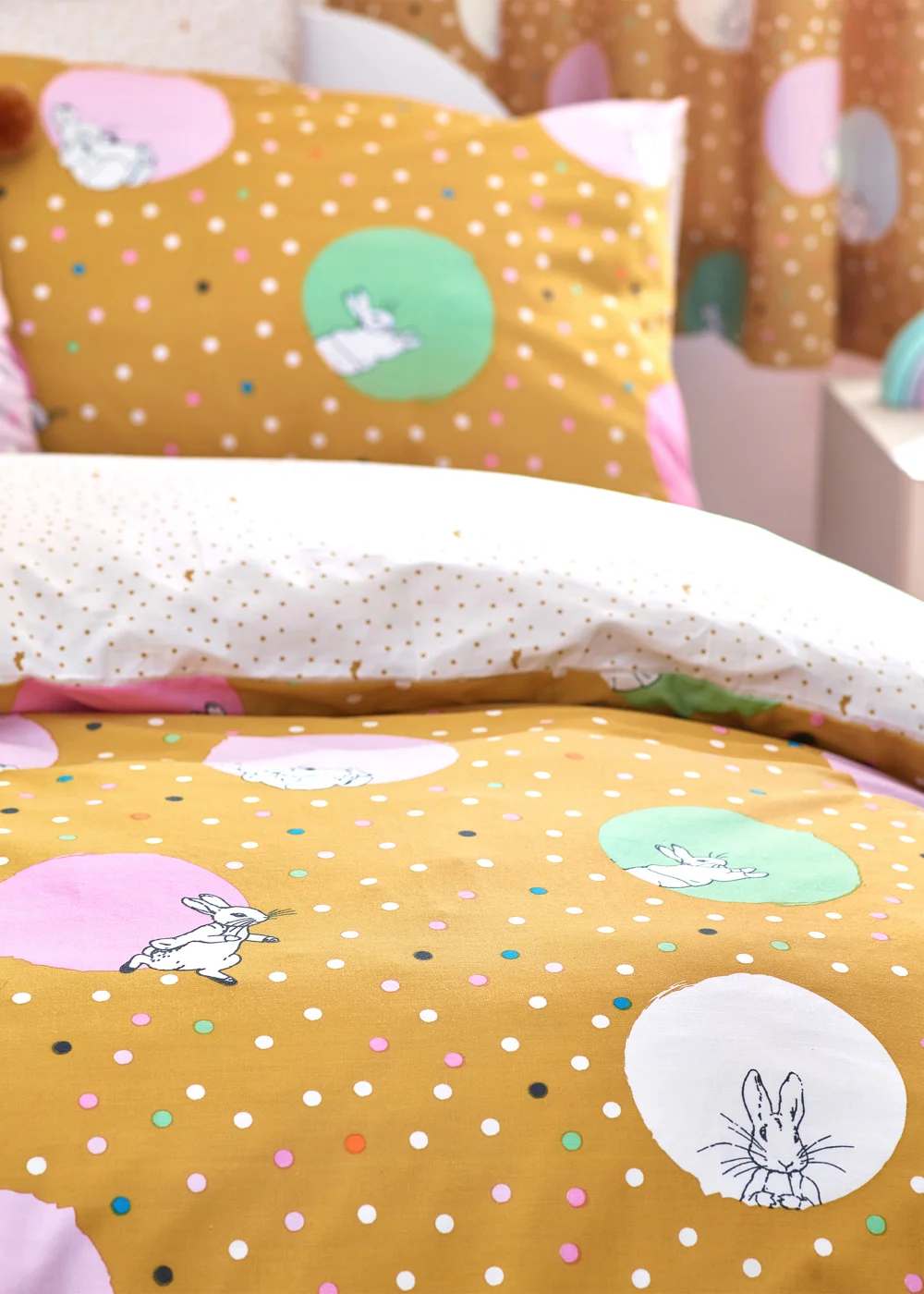 Peter Rabbit™ Dotty Spotted Duvet Cover Set Ochre - Toddler Image 4