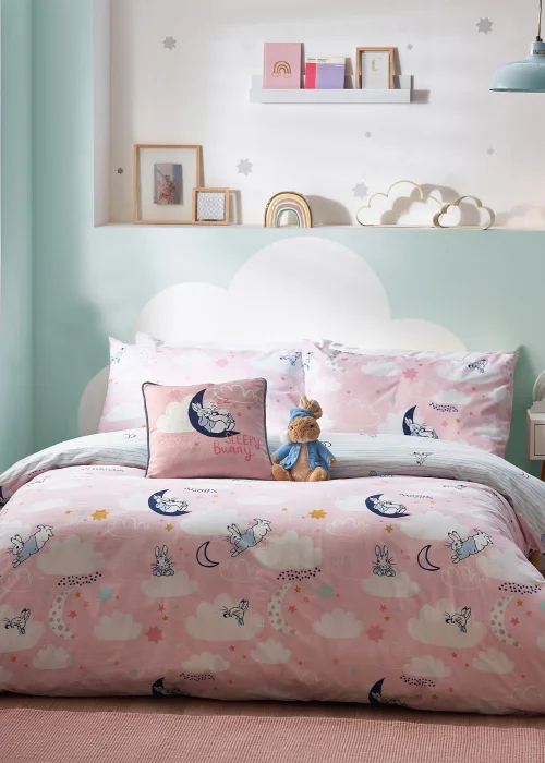Peter Rabbit™ Sleepy Head Abstract Duvet Cover Set Pink - Toddler Image 3