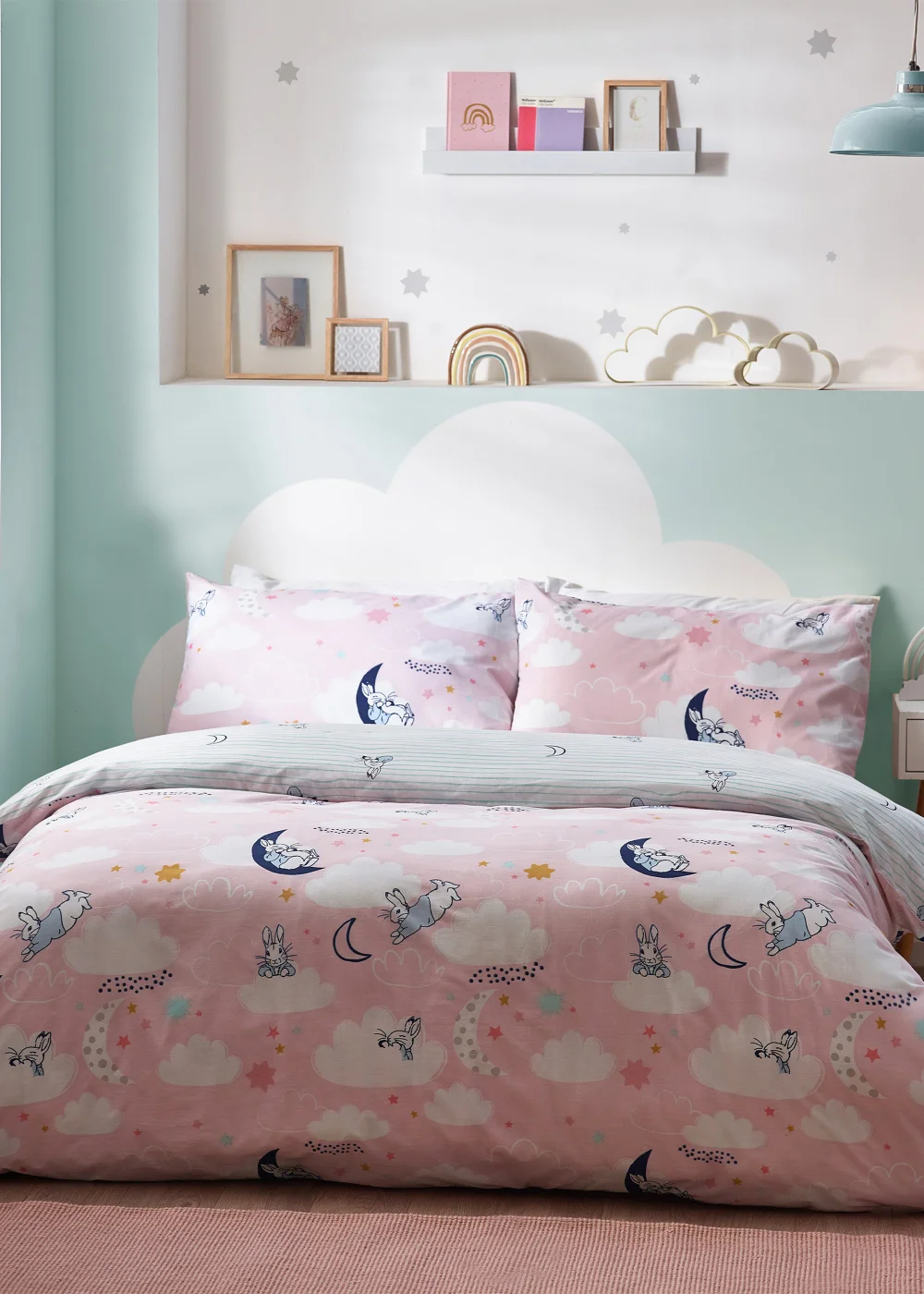 Peter Rabbit™ Sleepy Head Abstract Duvet Cover Set Pink - Toddler Image 2