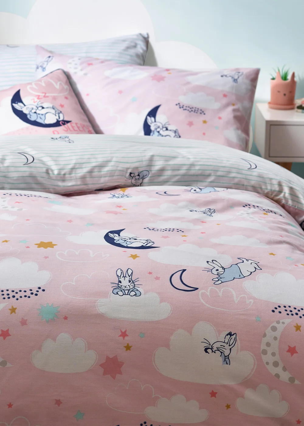 Peter Rabbit™ Sleepy Head Abstract Duvet Cover Set Pink - Toddler Image 4
